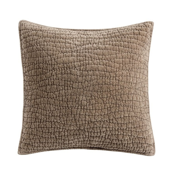 Pottery Barn Washed Velvet Handcrafted Quilted Euro Shams Set Of 2 - Picture 1 of 8